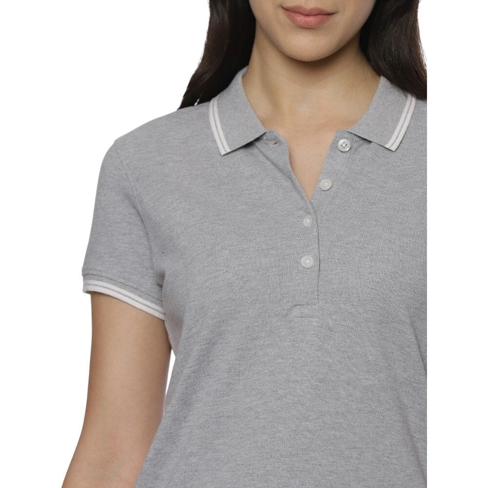 Allen Solly Polo T-shirt Women- Grey